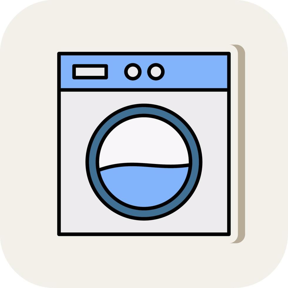 lavandería máquina línea lleno blanco sombra icono vector