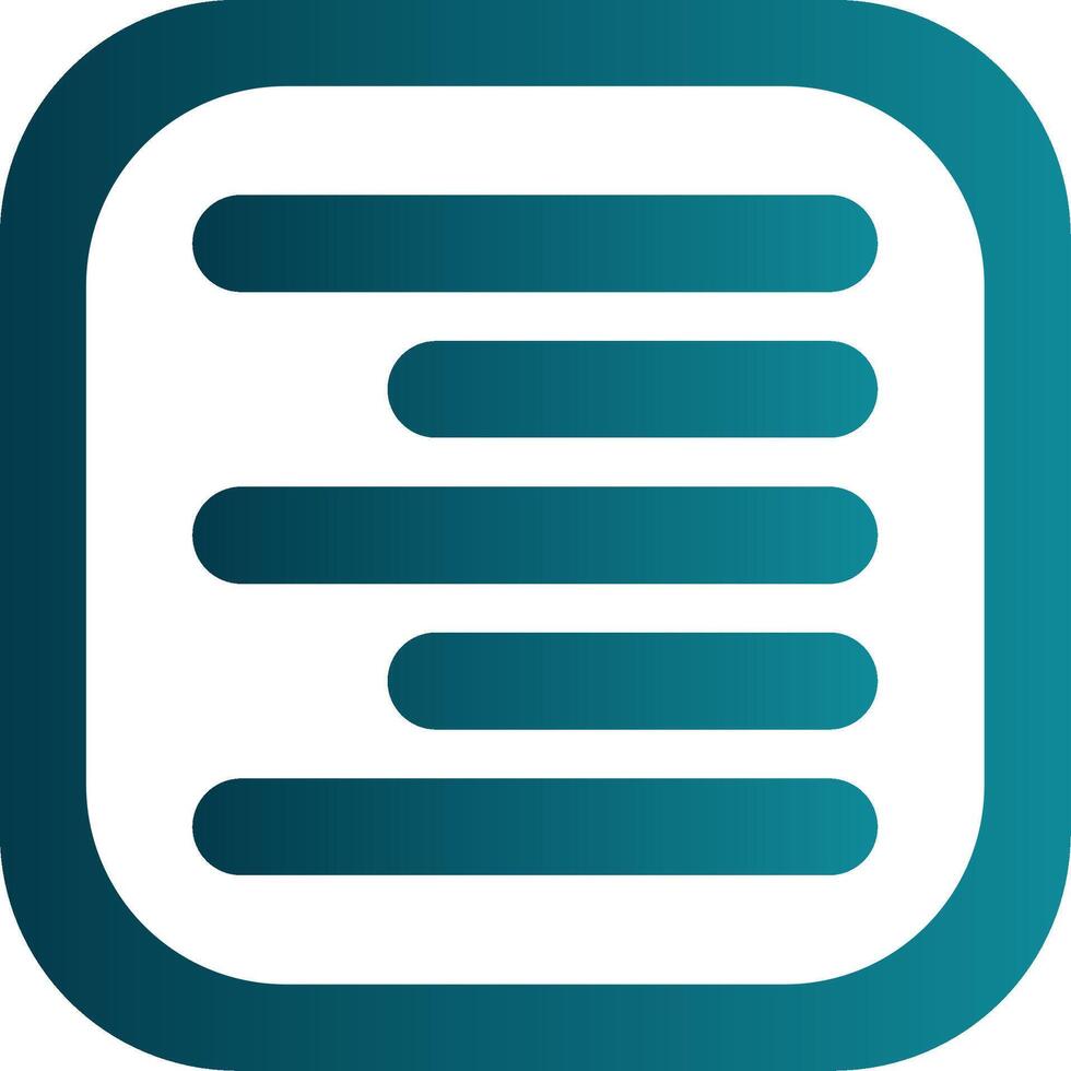Horizontal Right Align Glyph Gradient Round Corner Icon vector