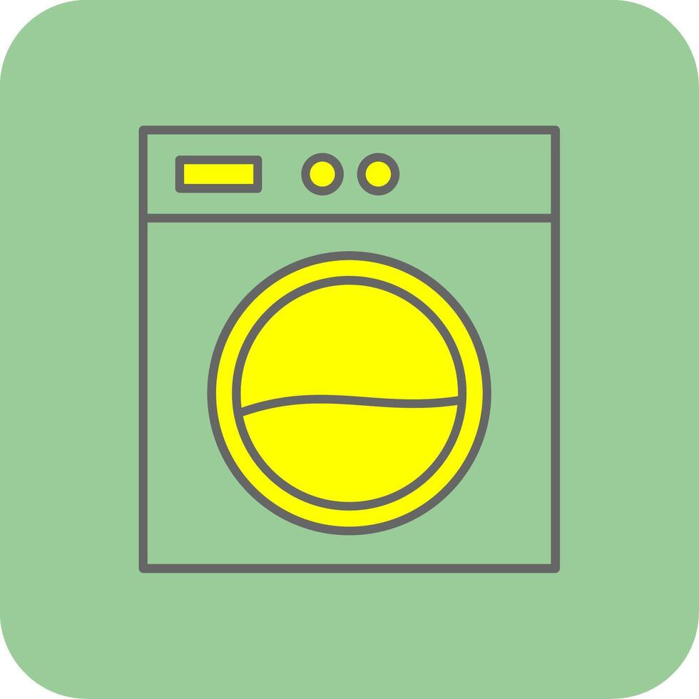 Laundry Machine Filled Yellow Icon vector