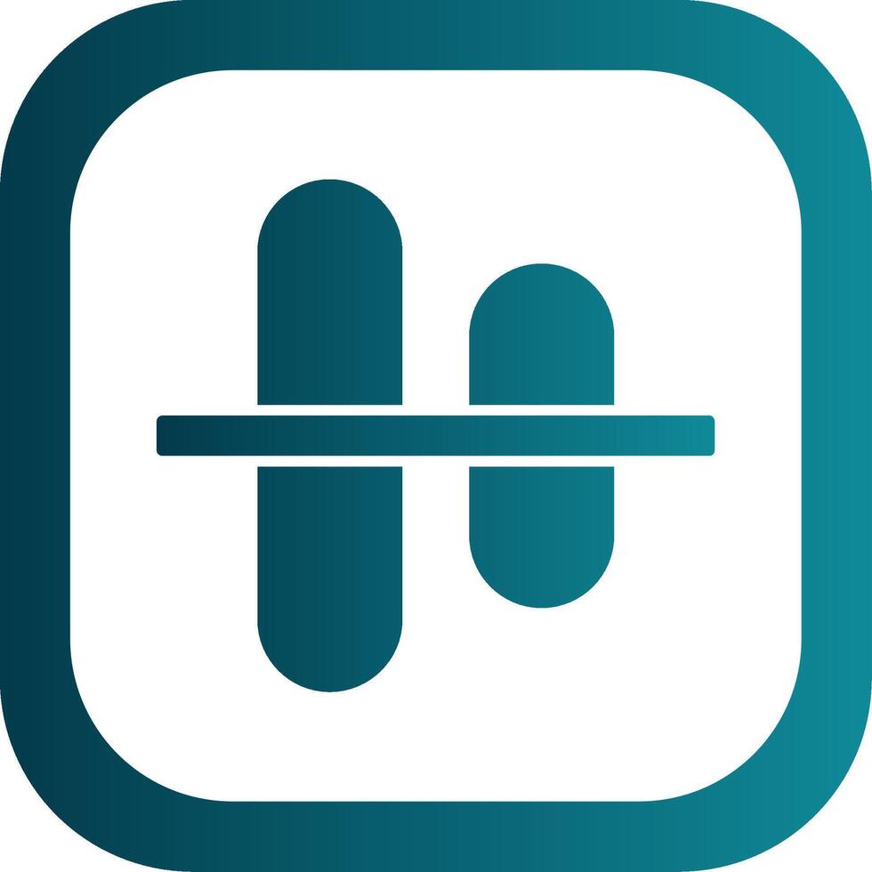 Vertical Align Centre Glyph Gradient Round Corner Icon vector