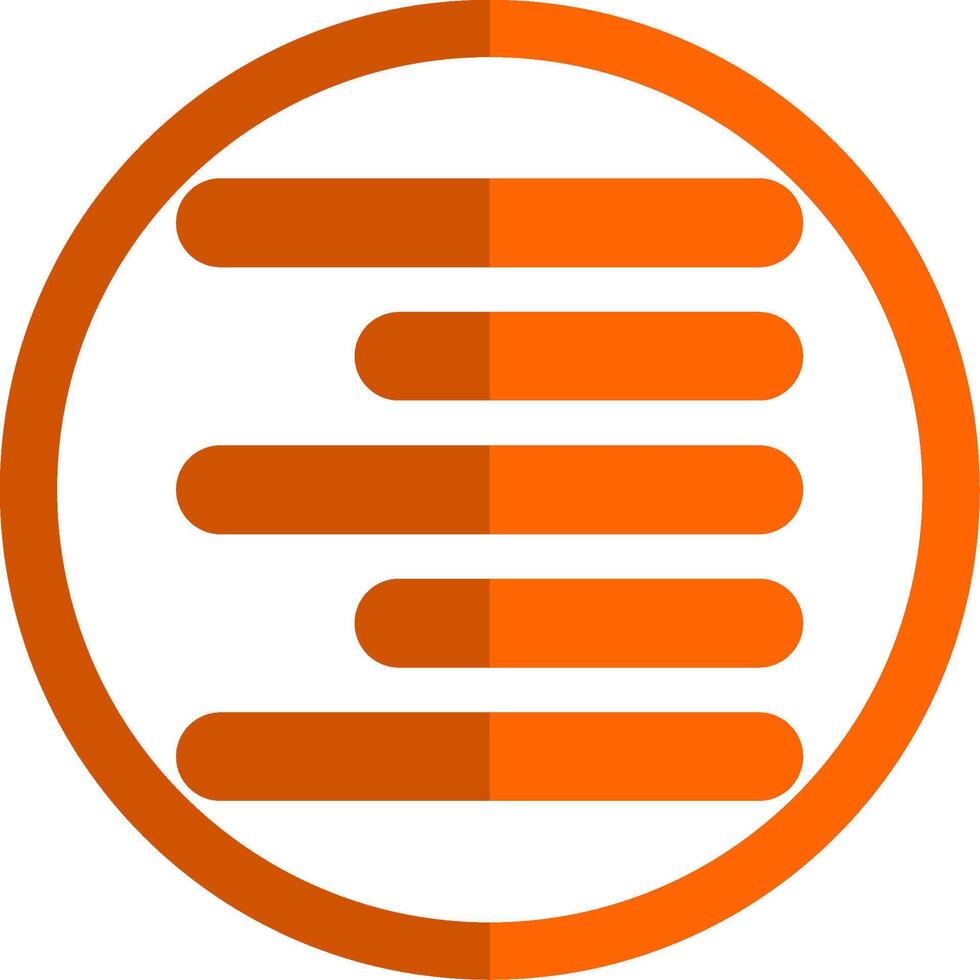 Horizontal Right Align Glyph Orange Circle Icon vector