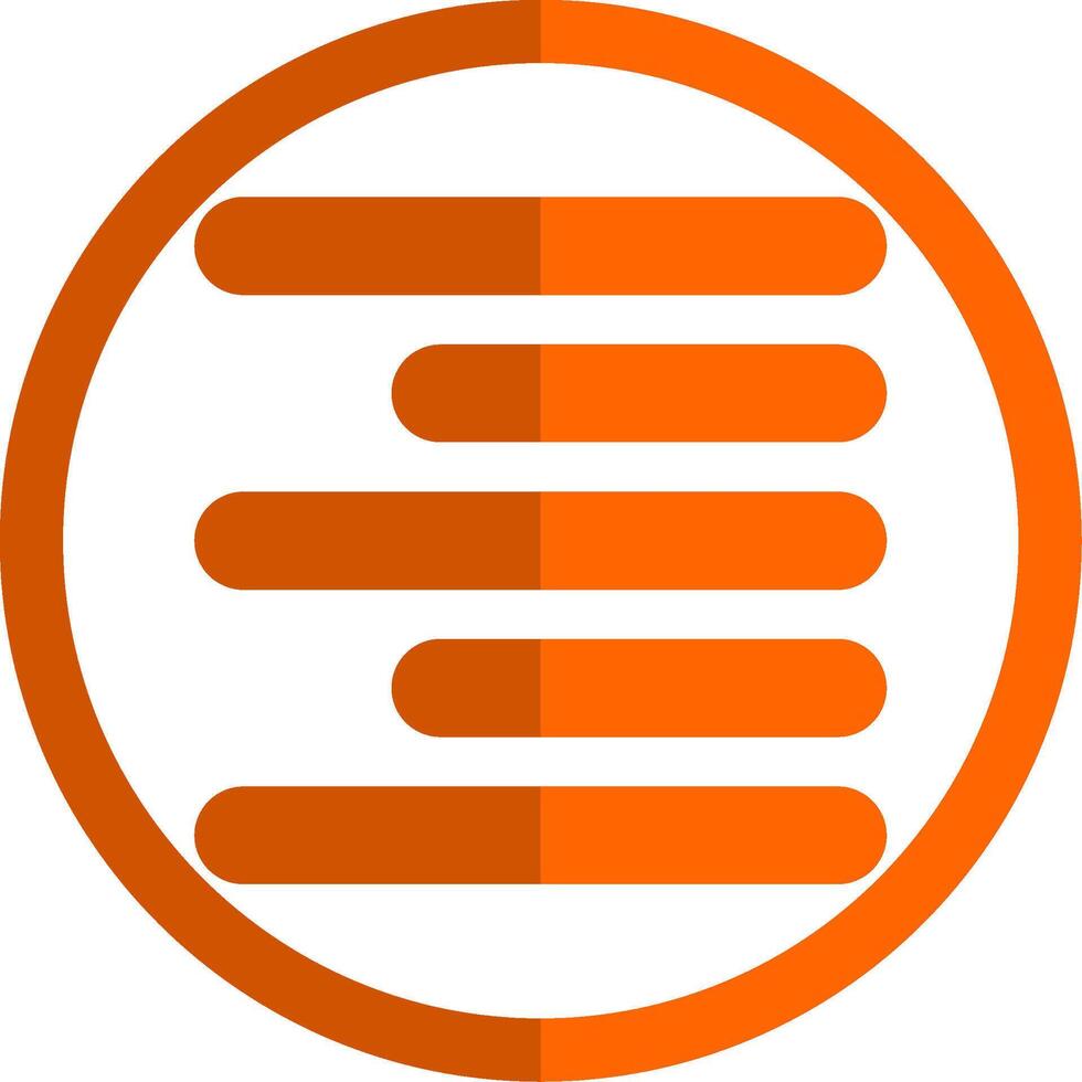 horizontal Derecha alinear glifo naranja circulo icono vector