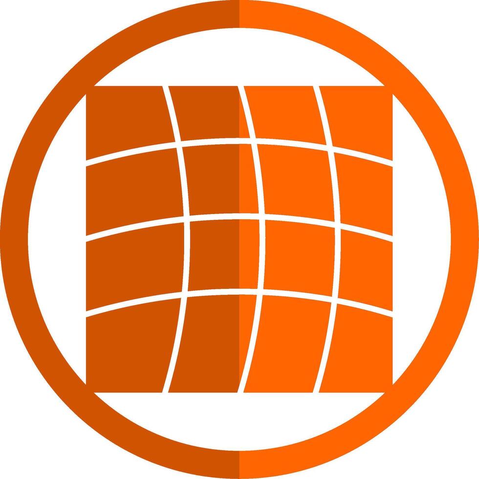 deformación glifo naranja circulo icono vector