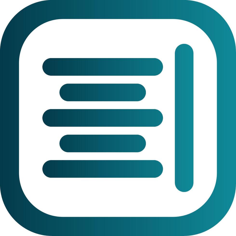 Horizontal Align Glyph Gradient Round Corner Icon vector