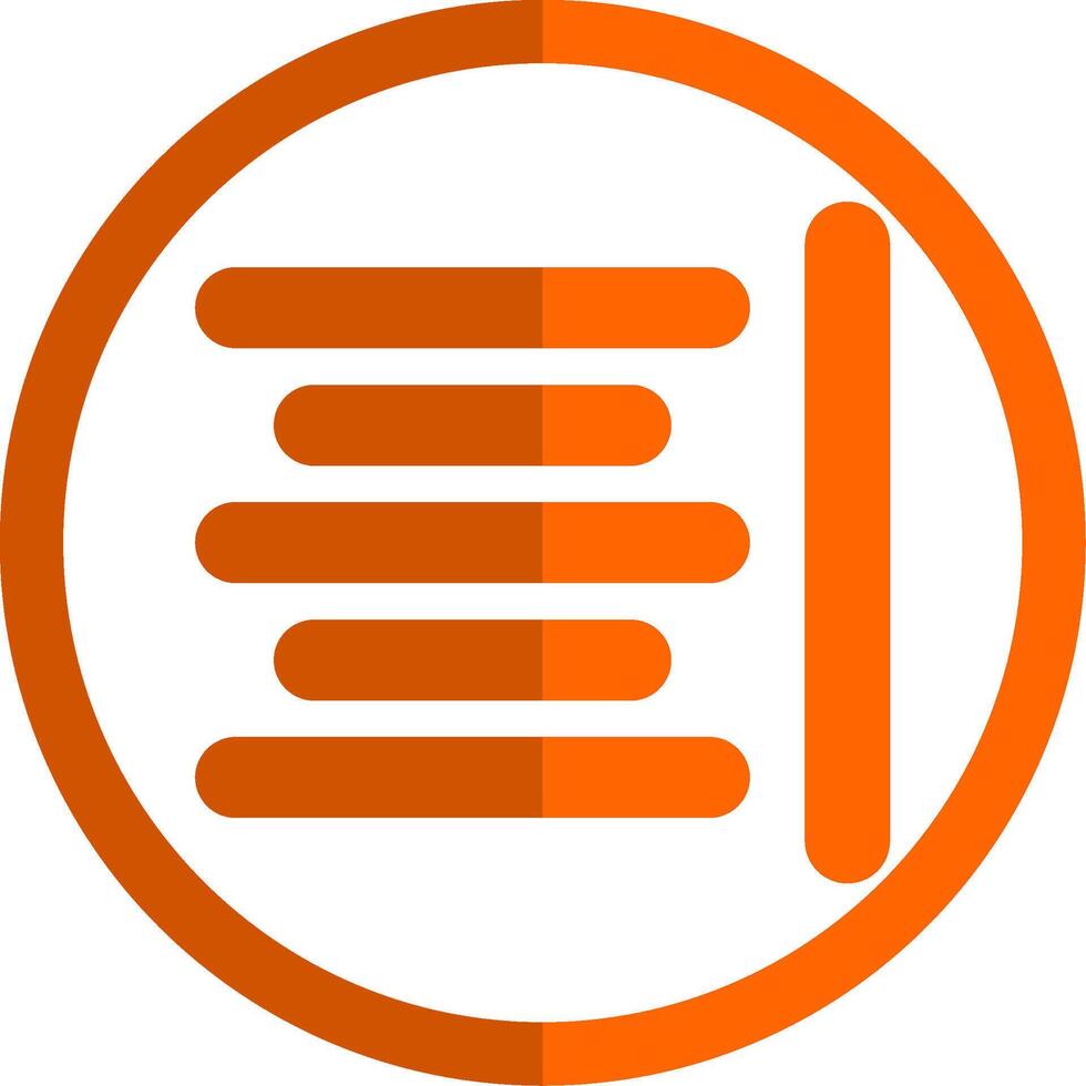 Horizontal Align Glyph Orange Circle Icon vector