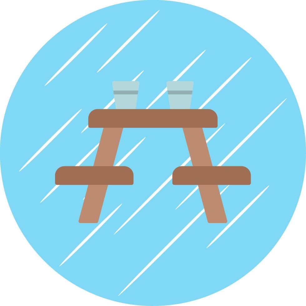 Picnic Table Flat Blue Circle Icon vector