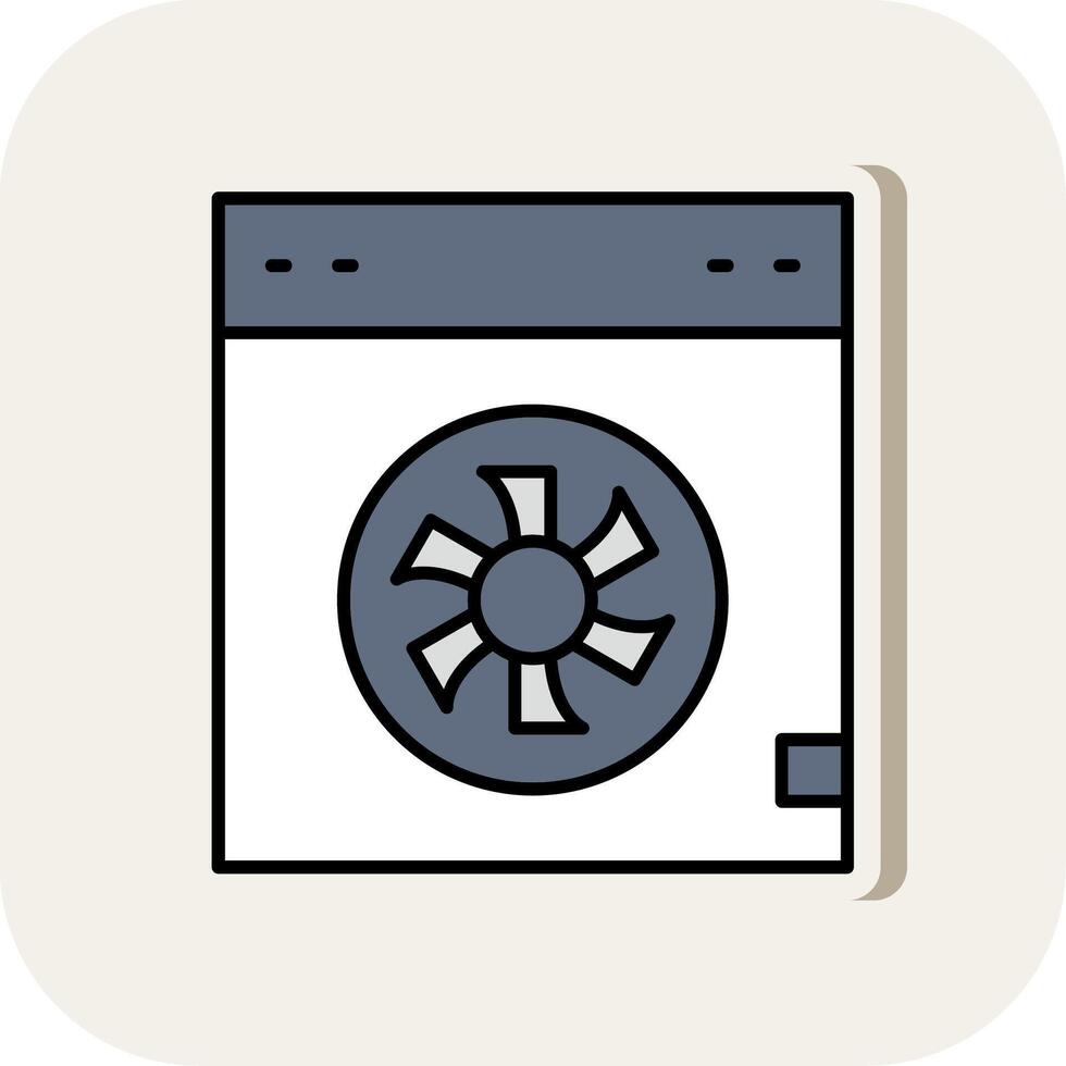 Cooler Line Filled White Shadow Icon vector