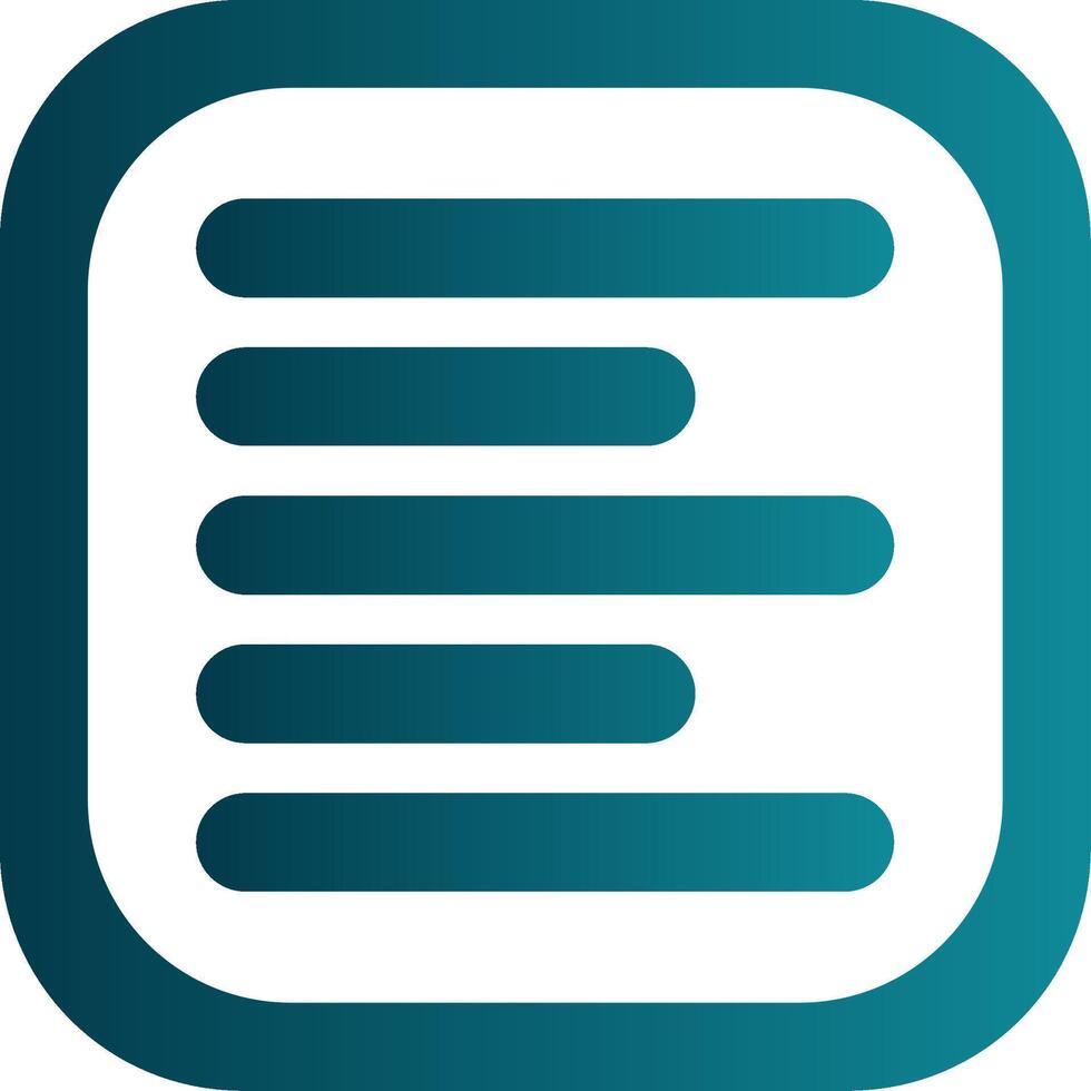 Horizontal Left Align Glyph Gradient Round Corner Icon vector