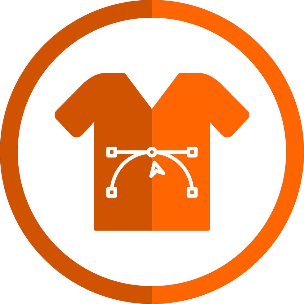 camisa diseño glifo naranja circulo icono vector