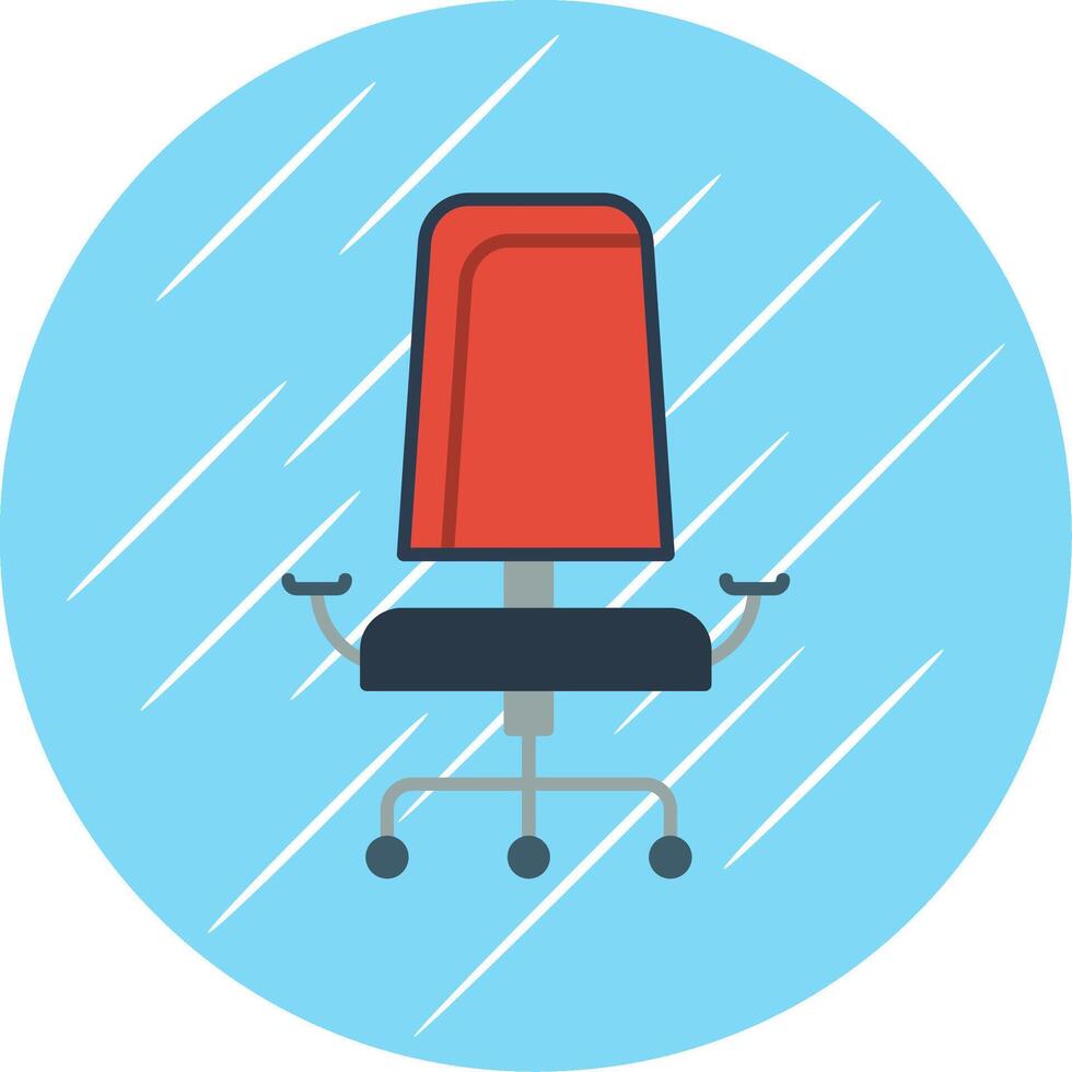 Office chair Flat Blue Circle Icon vector