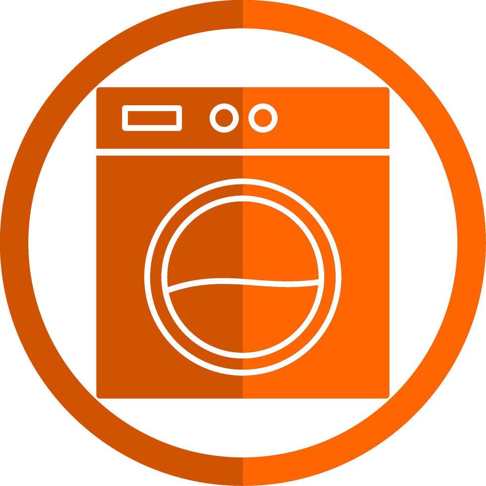 lavandería máquina glifo naranja circulo icono vector