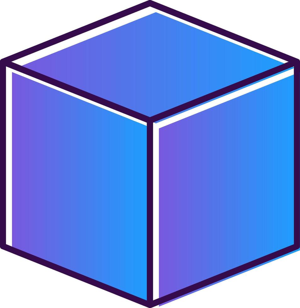 3D Design Gradient Filled Icon Gradient Filled Icon vector