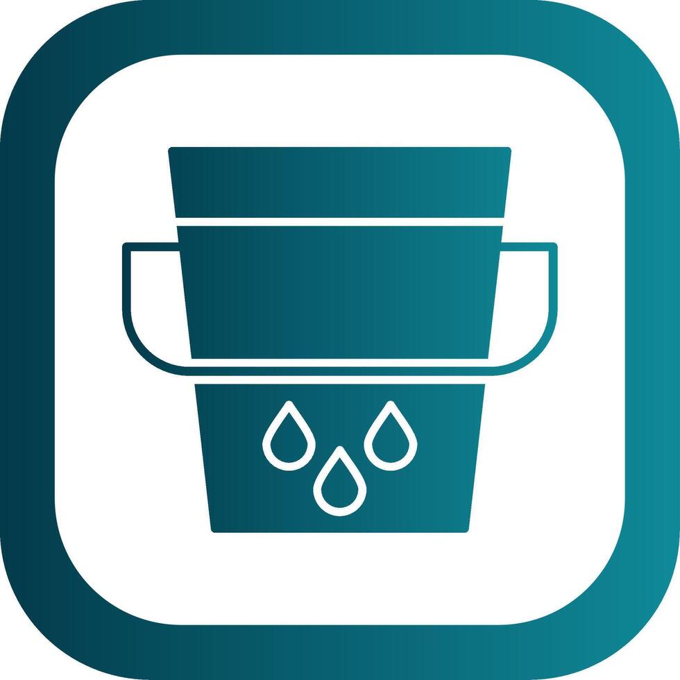 Water Bucket Glyph Gradient Round Corner Icon vector