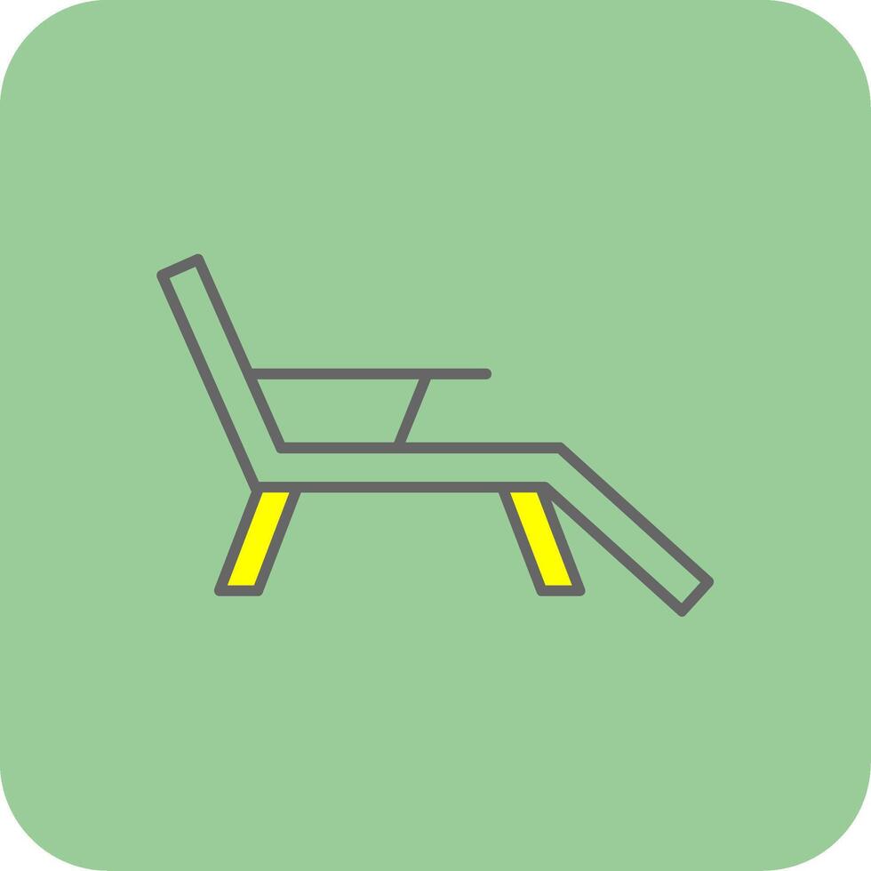 Deck Chair Filled Yellow Icon vector