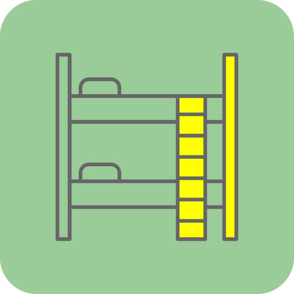 Bunk Bed Filled Yellow Icon vector