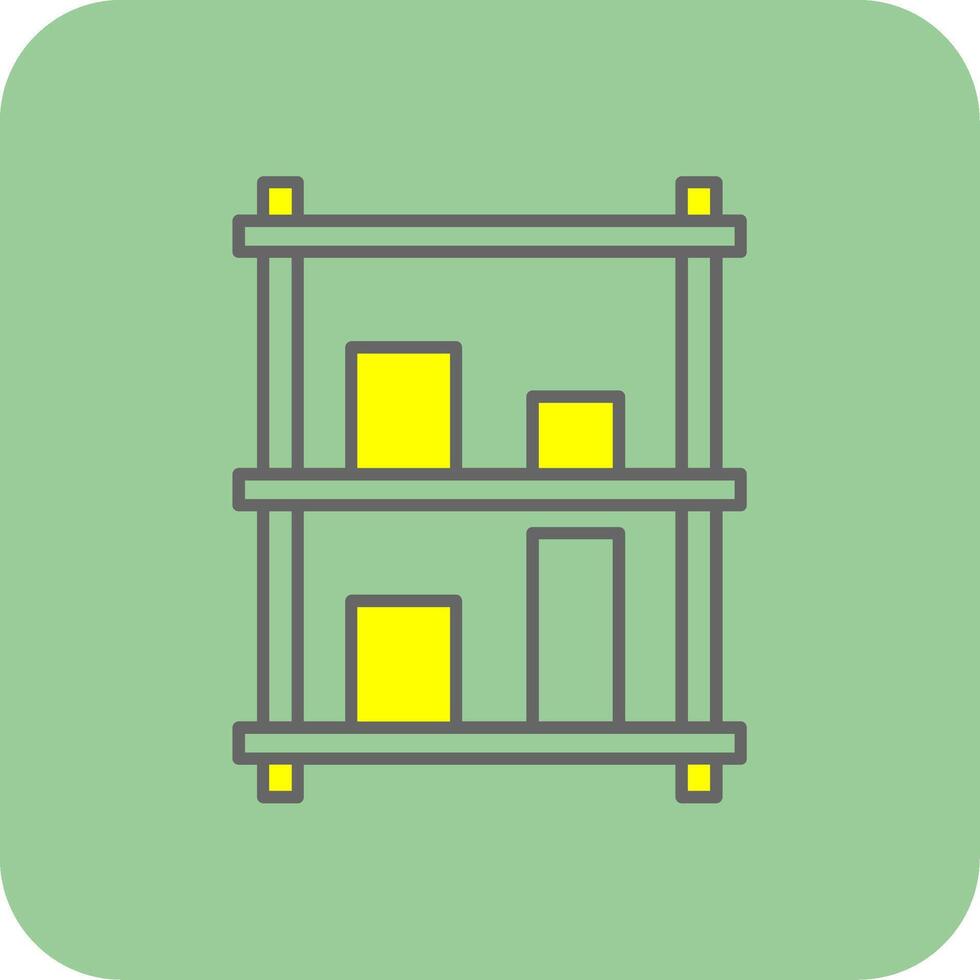 Display Case Filled Yellow Icon vector