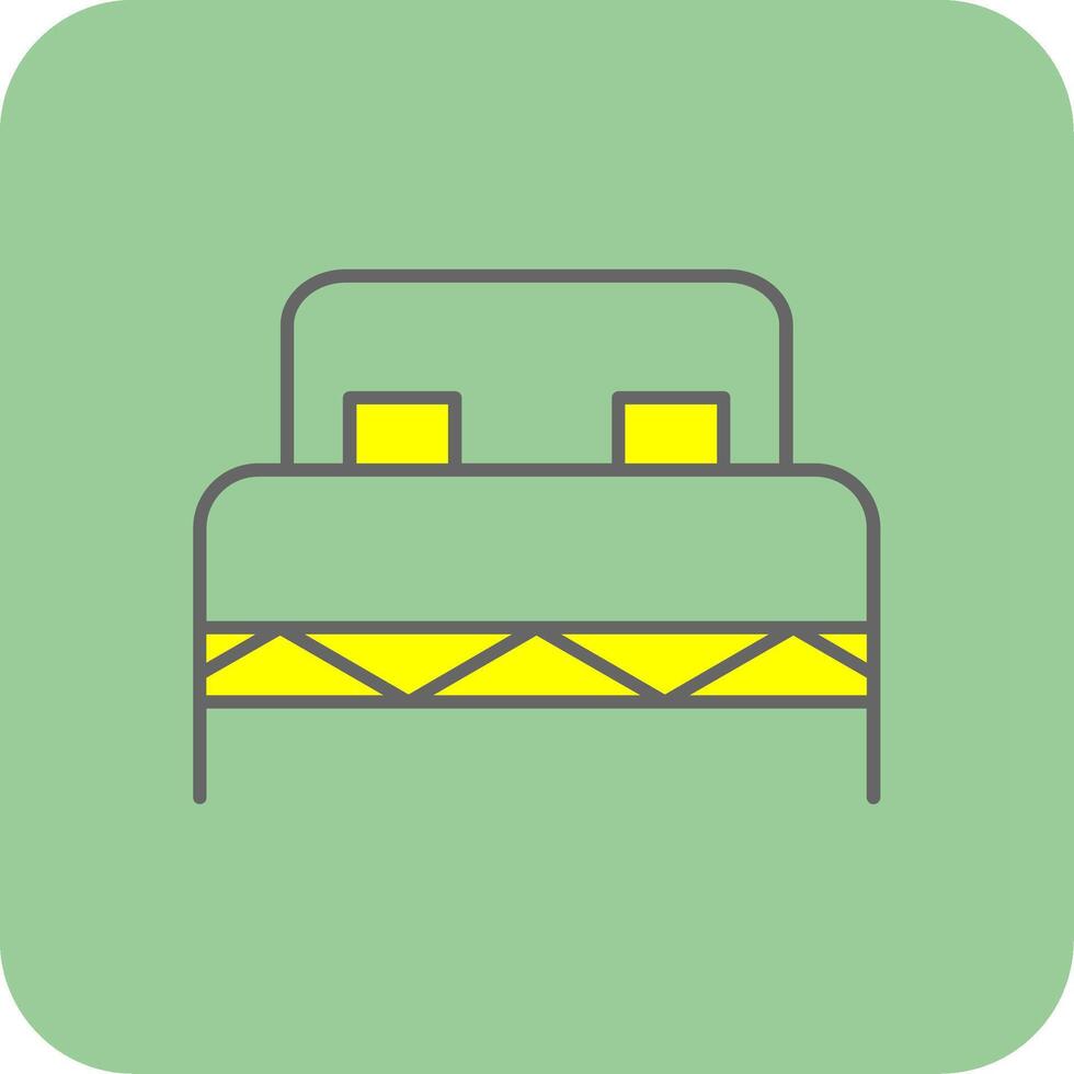 doble cama lleno amarillo icono vector