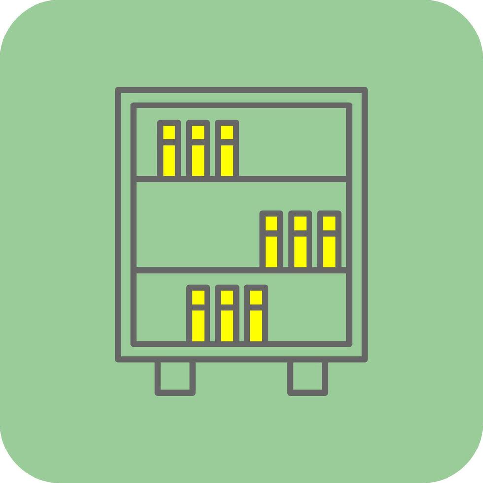 Bookshelf Filled Yellow Icon vector