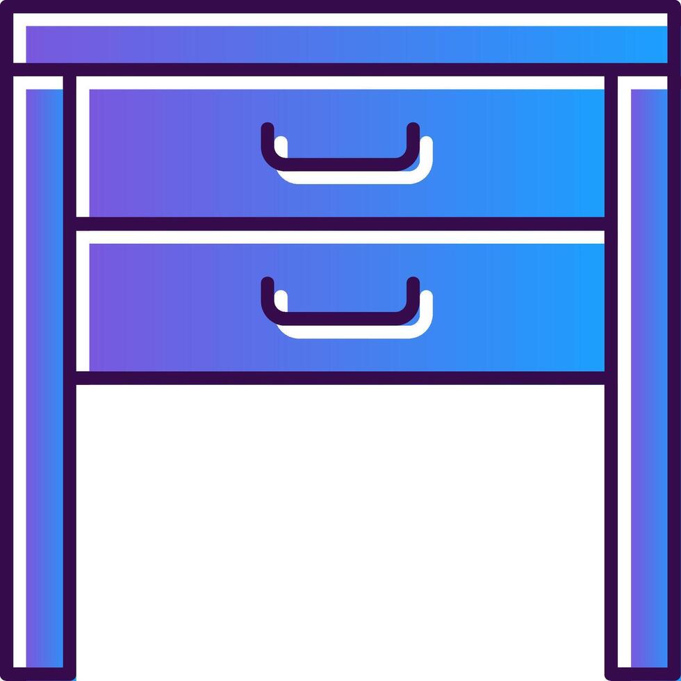 Side Table Gradient Filled Icon vector