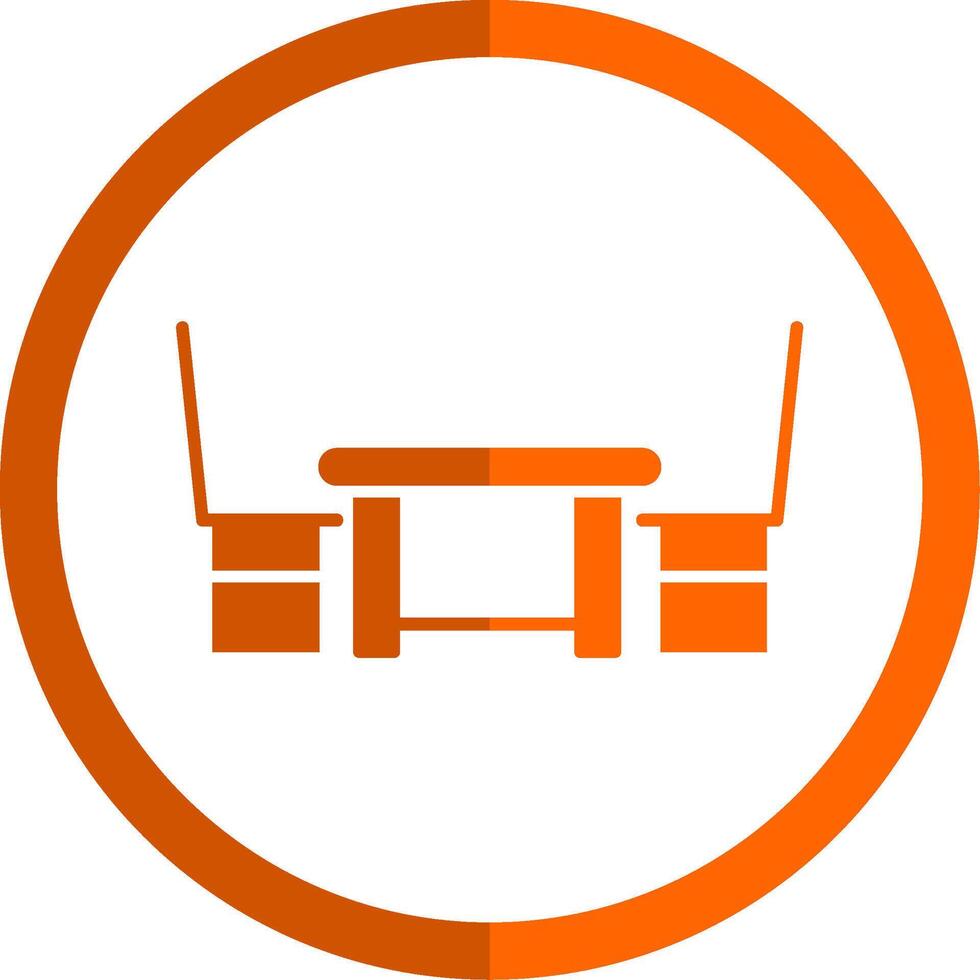 comida mesa glifo naranja circulo icono vector