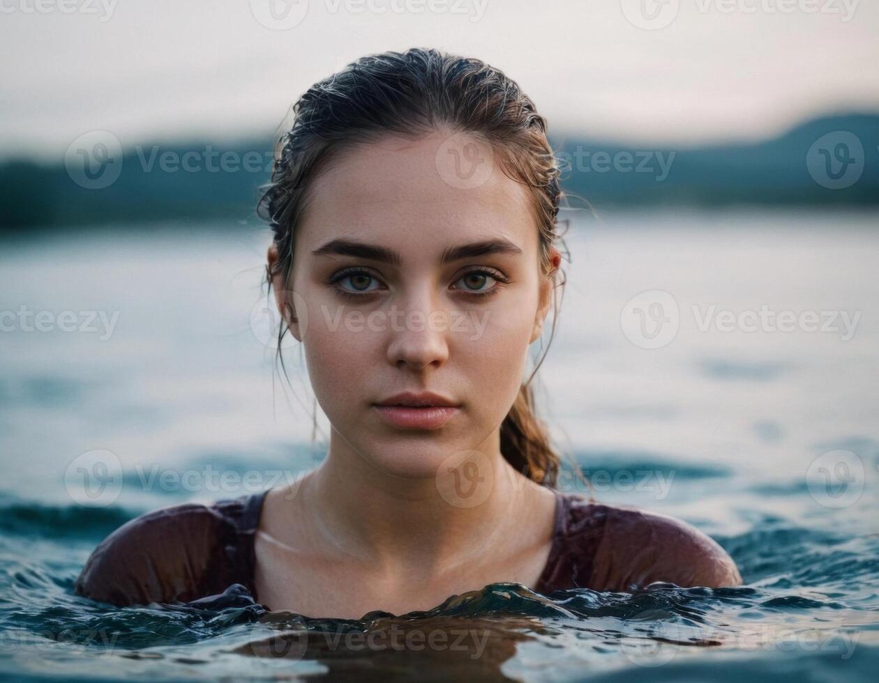 Girl with wet hair. photo