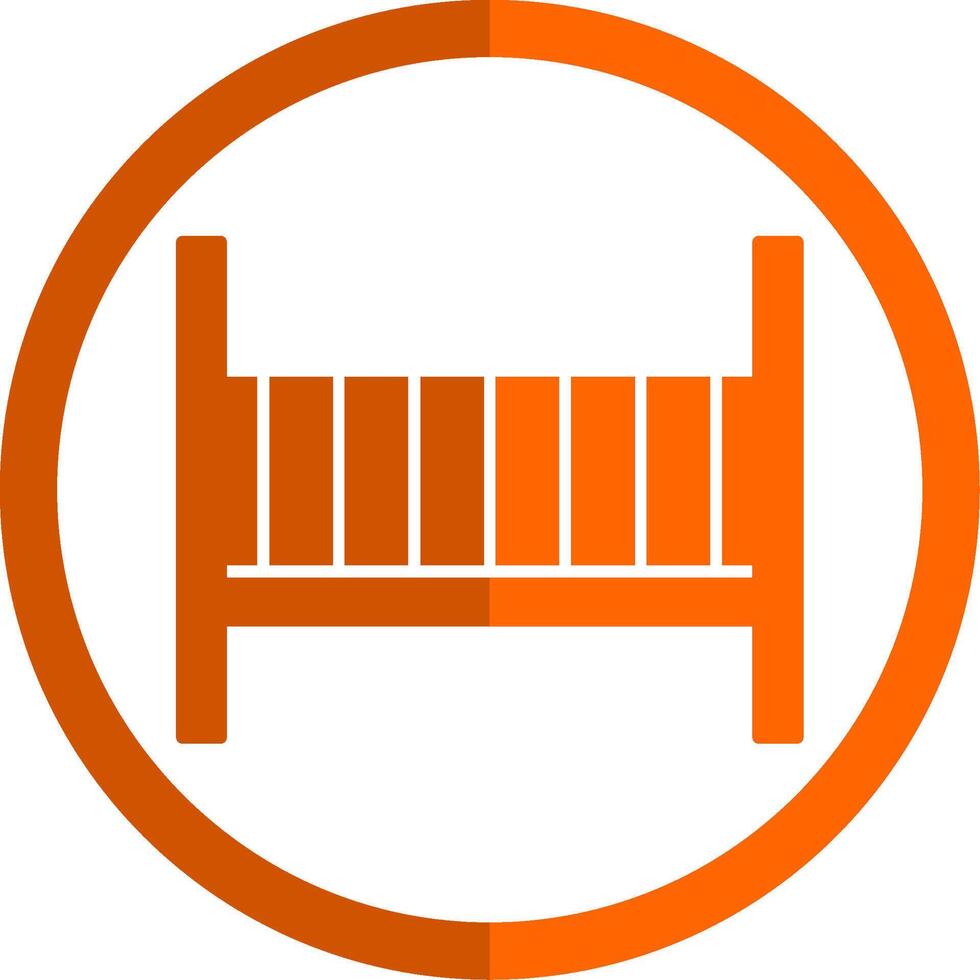 Baby Crib Glyph Orange Circle Icon vector