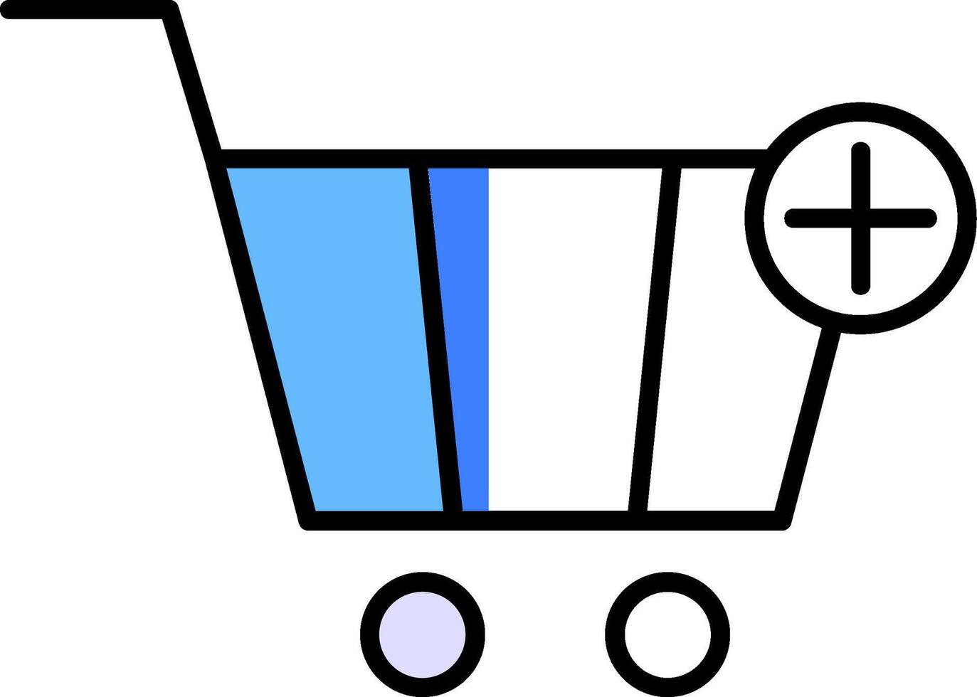 Add To Cart Filled Half Cut Icon vector