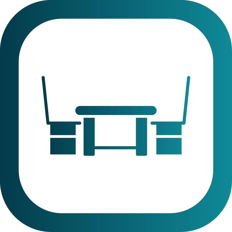 Dining Table Glyph Gradient Round Corner Icon vector