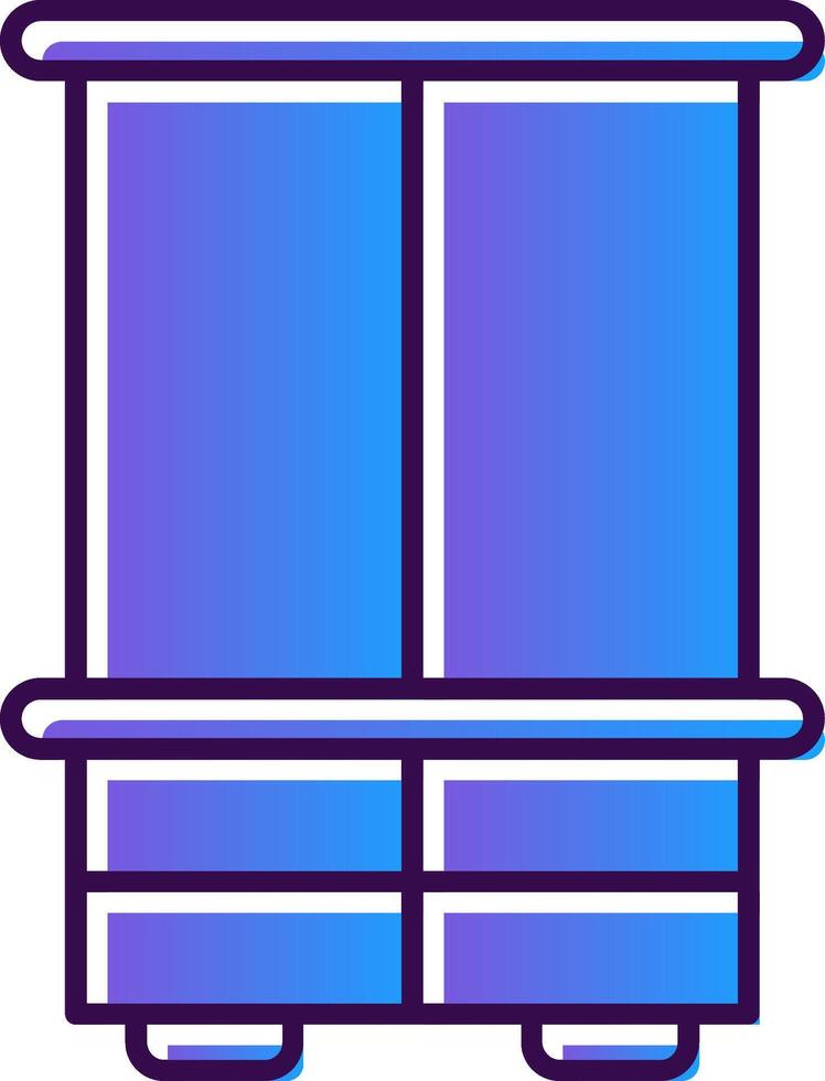 Wardrobe Gradient Filled Icon vector
