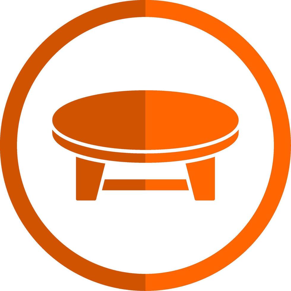café mesa glifo naranja circulo icono vector