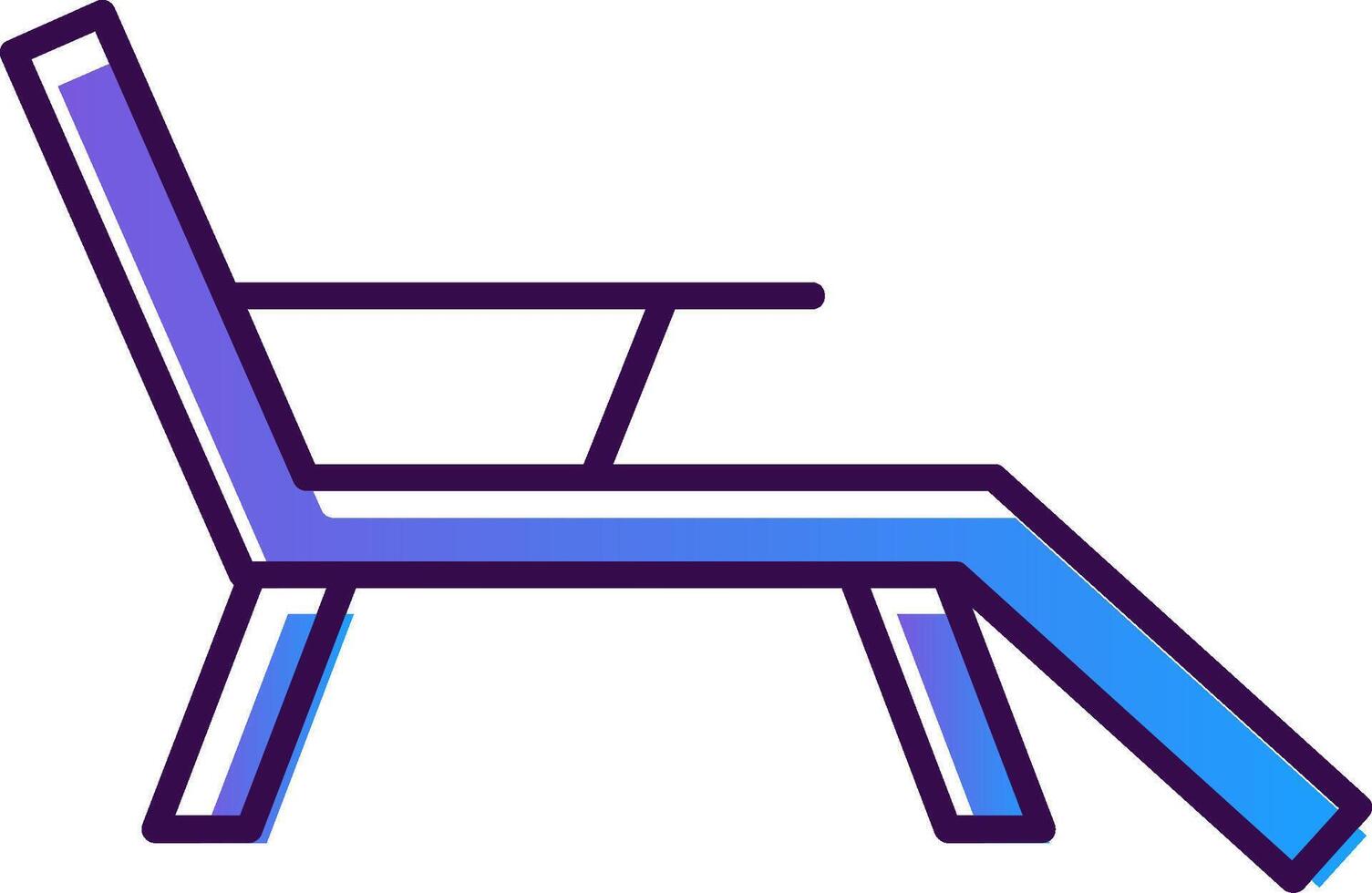 Deck Chair Gradient Filled Icon vector