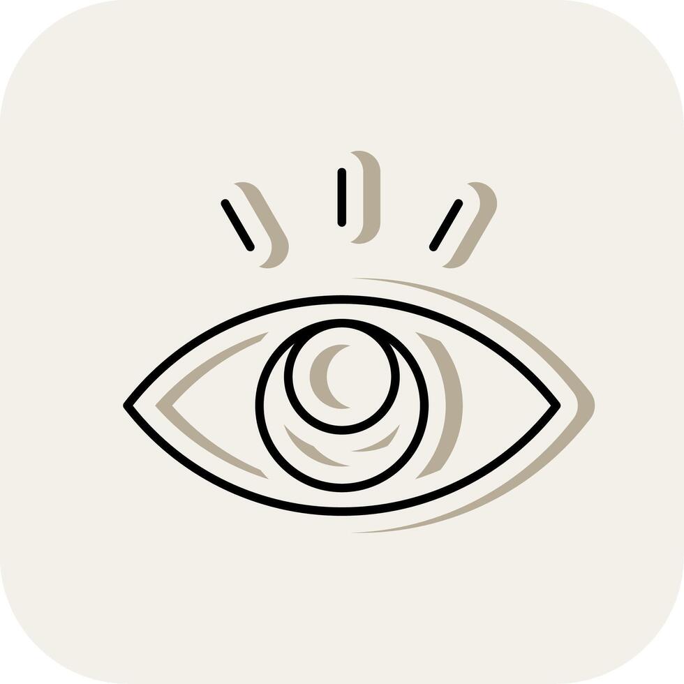 Eye Line Filled White Shadow Icon vector