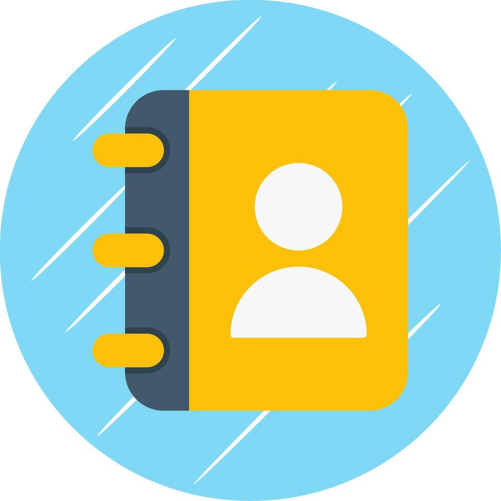 Contact Book Flat Blue Circle Icon vector