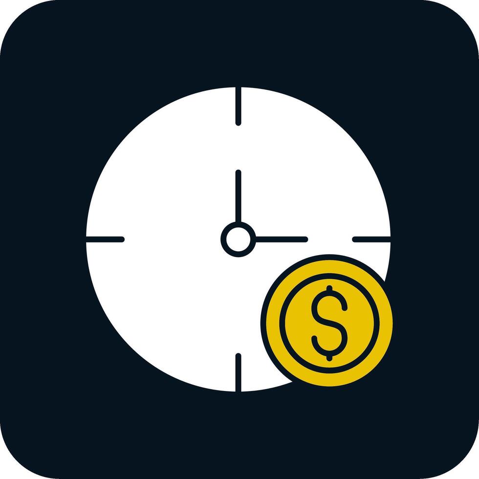 el tiempo es dinero glifo icono de dos colores vector
