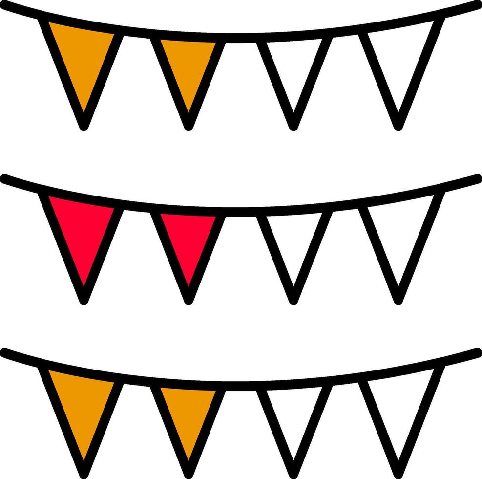 Bunting Filled Half Cut Icon vector