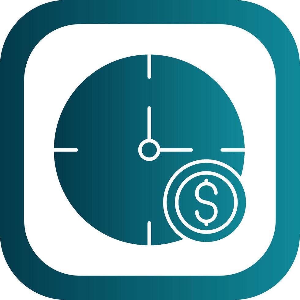 Time Is Money Glyph Gradient Round Corner Icon vector