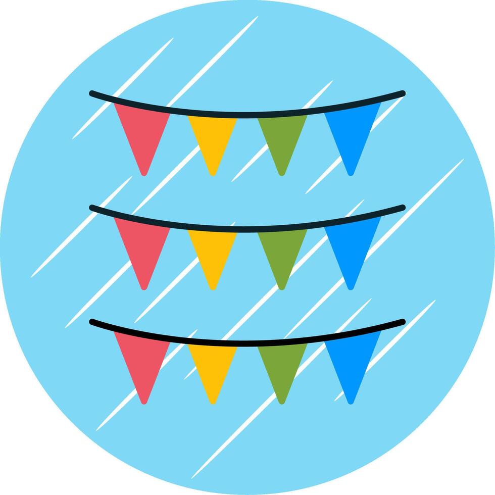Bunting Flat Blue Circle Icon vector