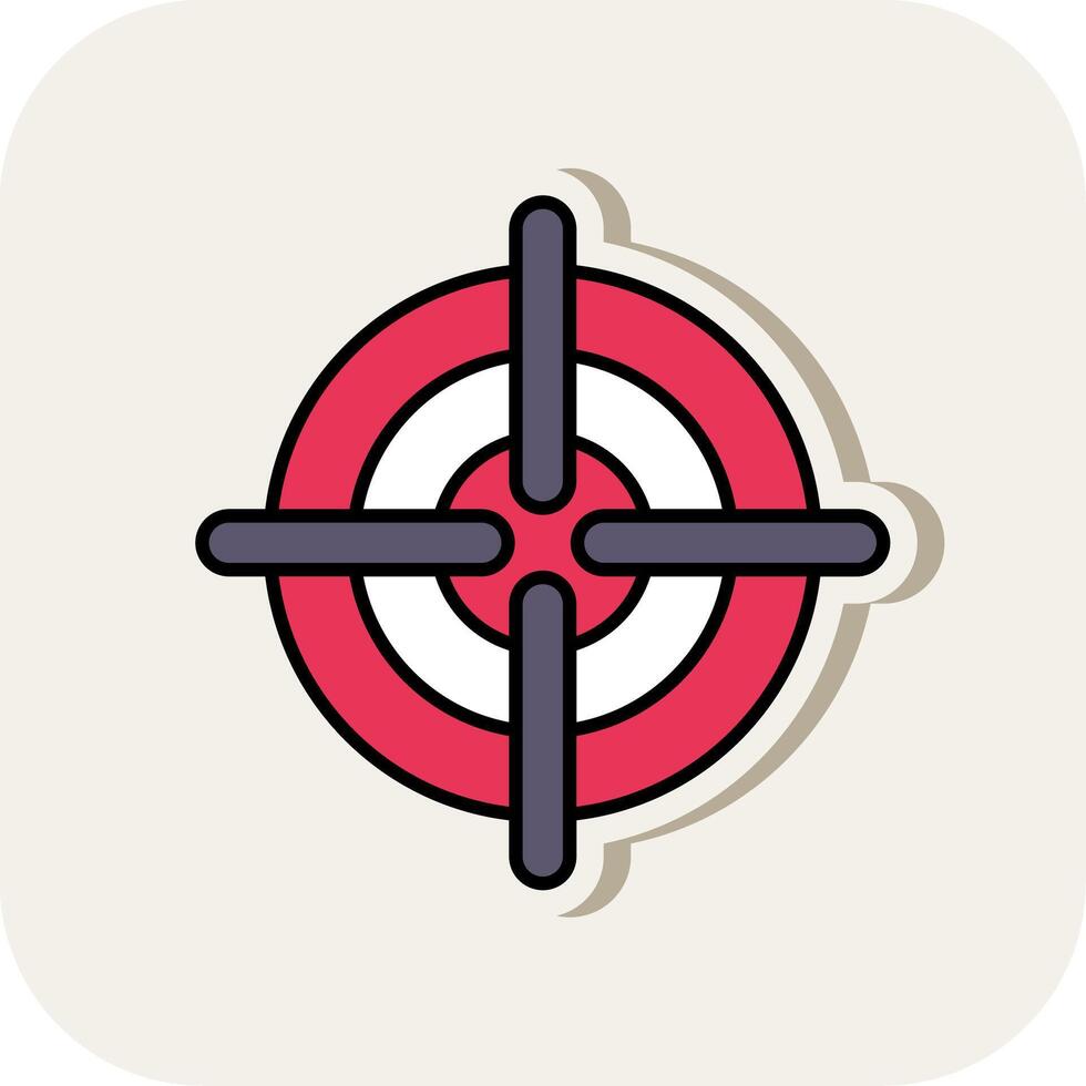 Target Line Filled White Shadow Icon vector