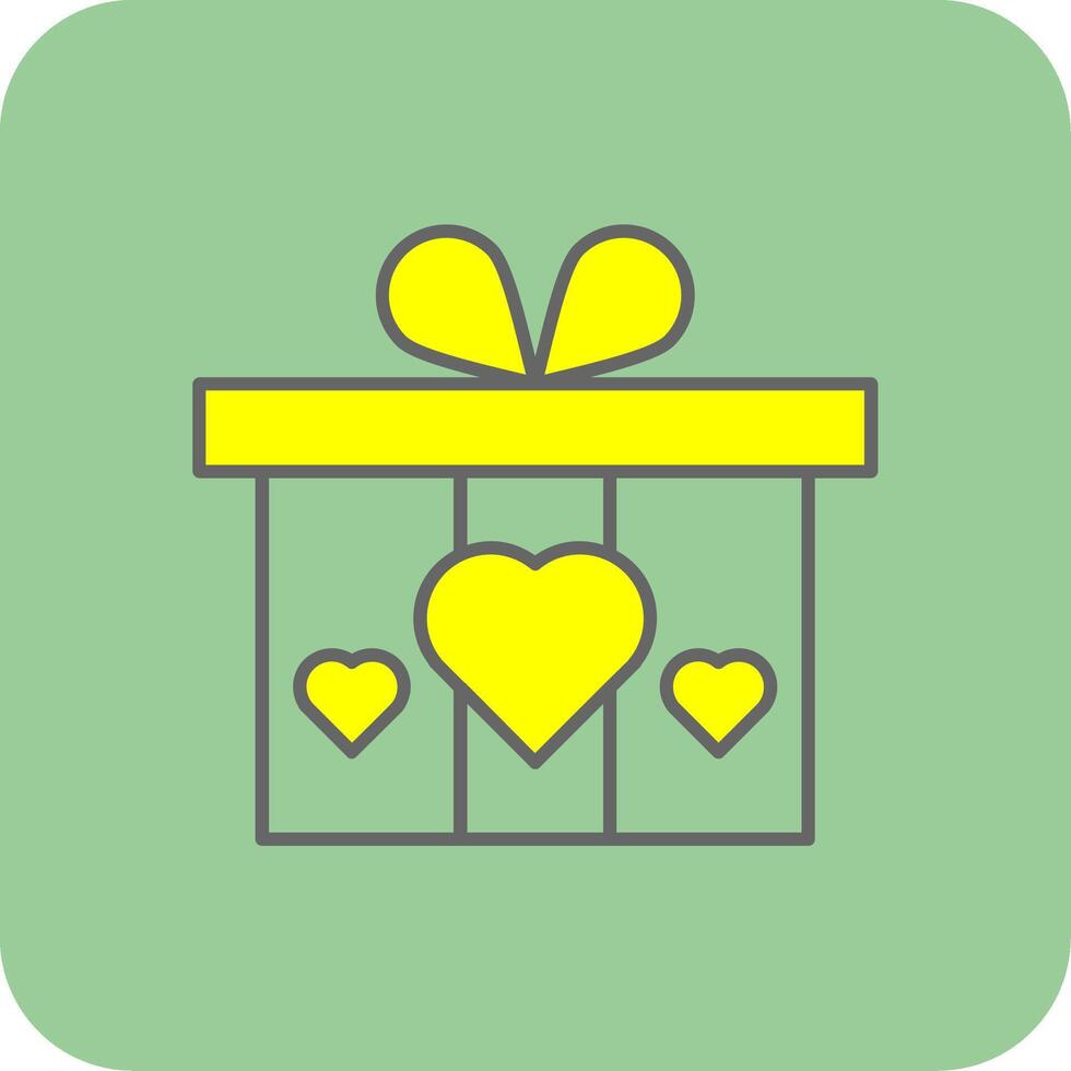 Wedding Present Filled Yellow Icon vector