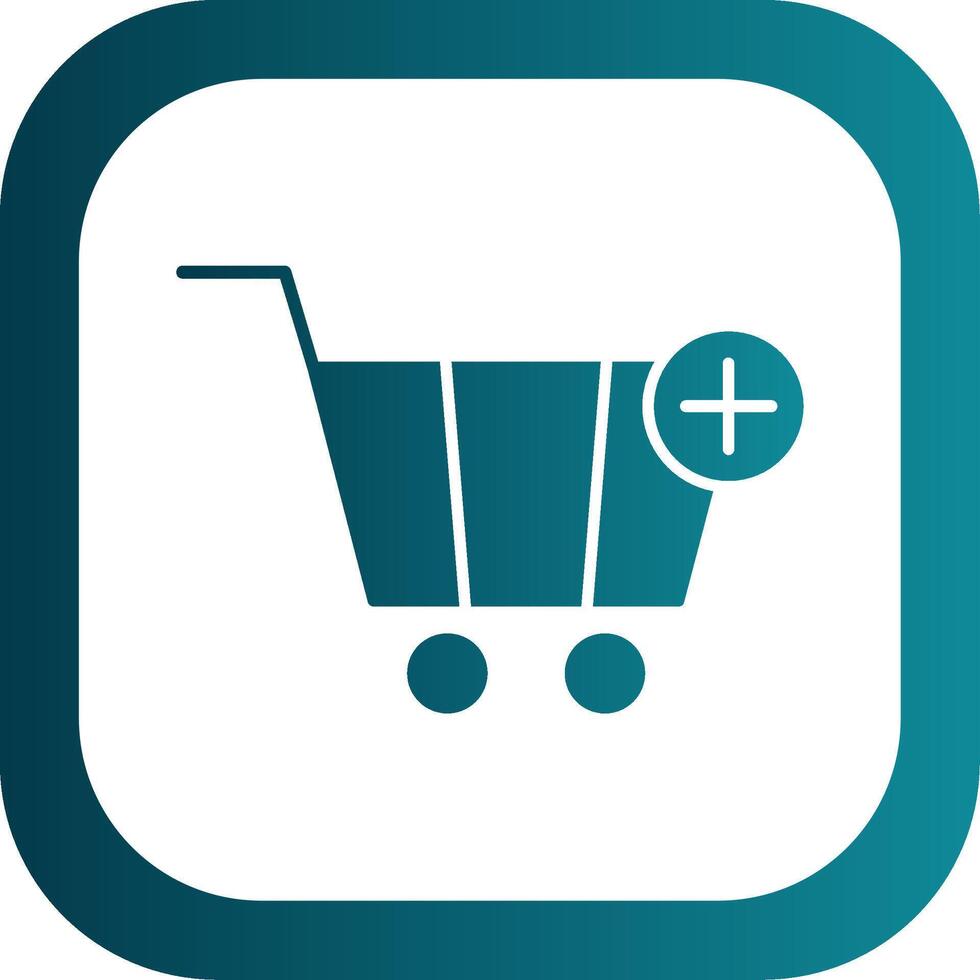 Add To Cart Glyph Gradient Round Corner Icon vector