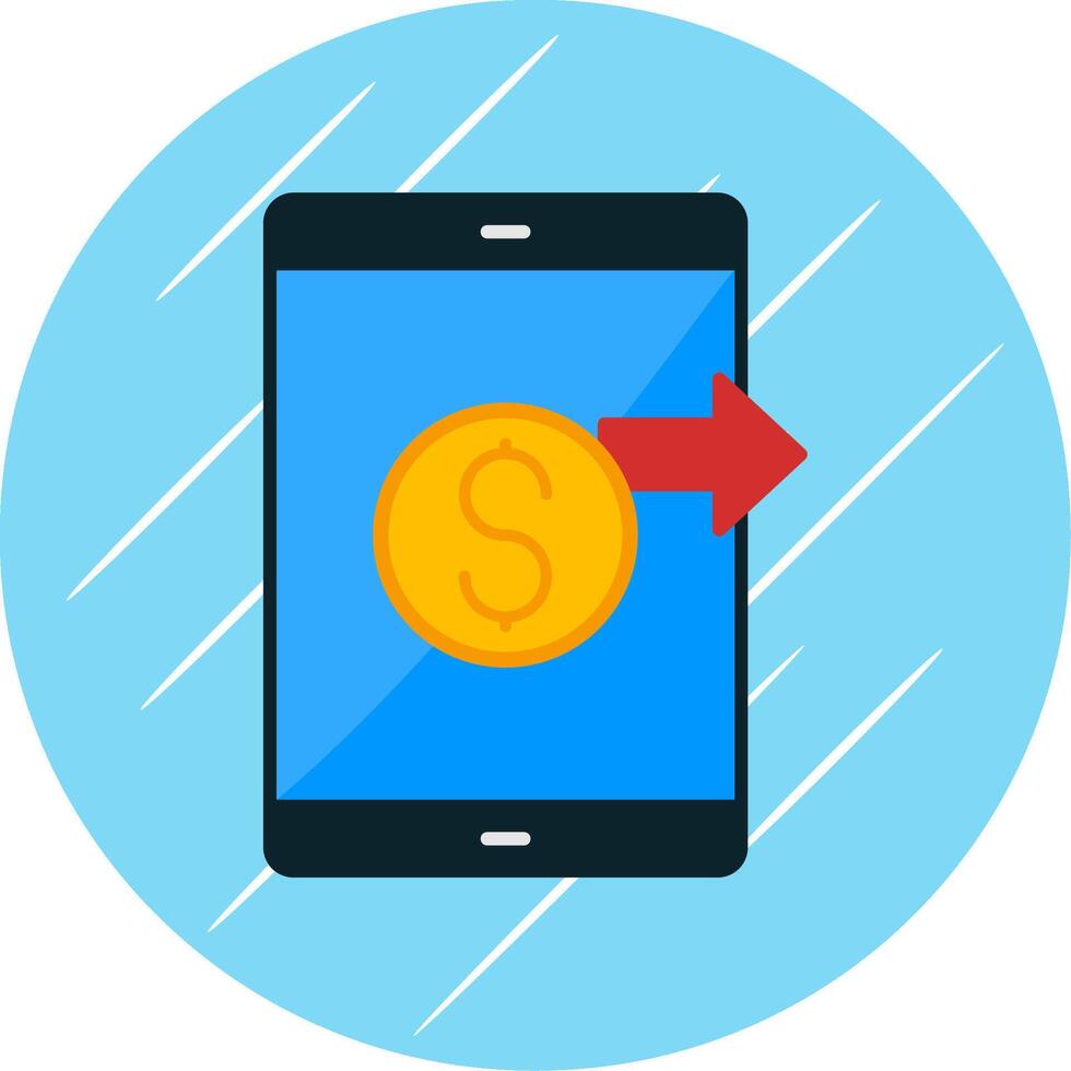Send Money Flat Blue Circle Icon vector