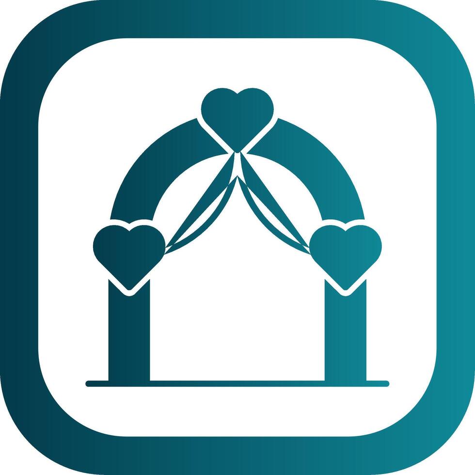 Wedding Arch Glyph Gradient Round Corner Icon vector