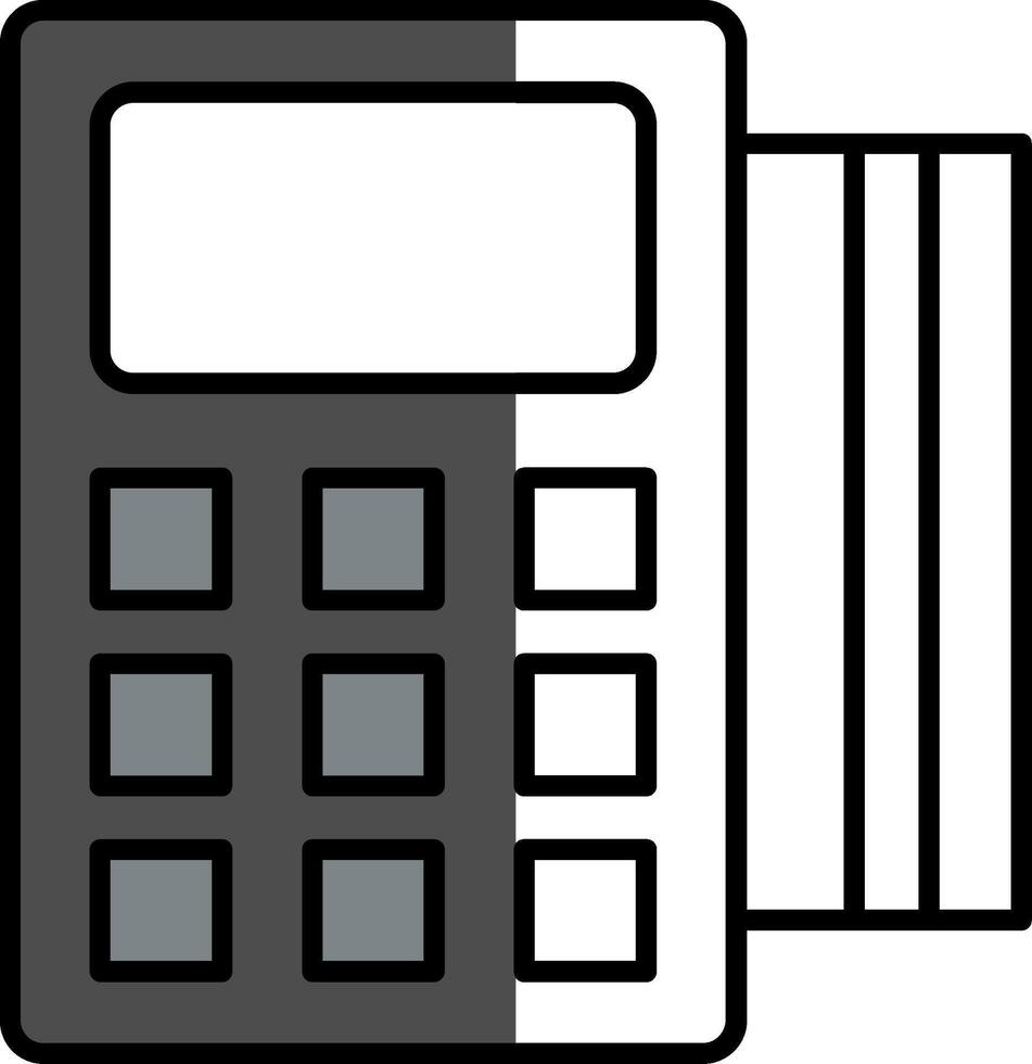 Pos Terminal Filled Half Cut Icon vector