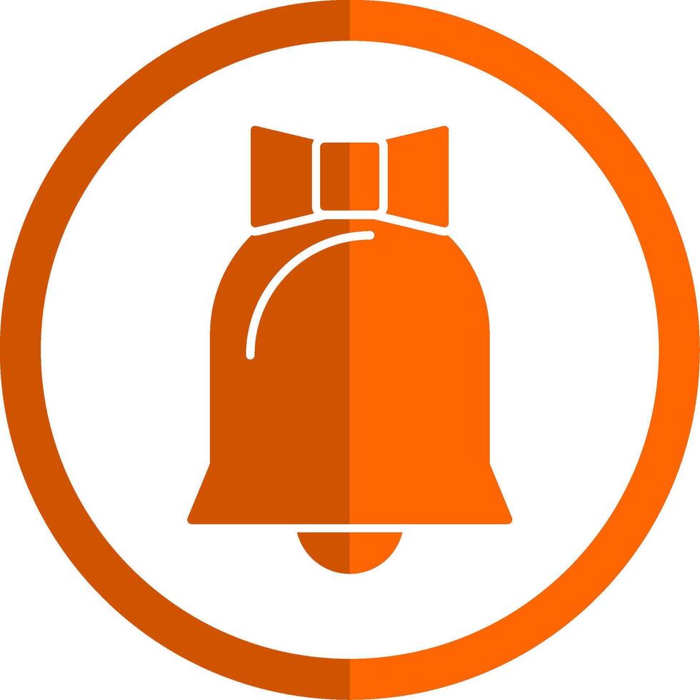 Wedding Bell Glyph Orange Circle Icon vector