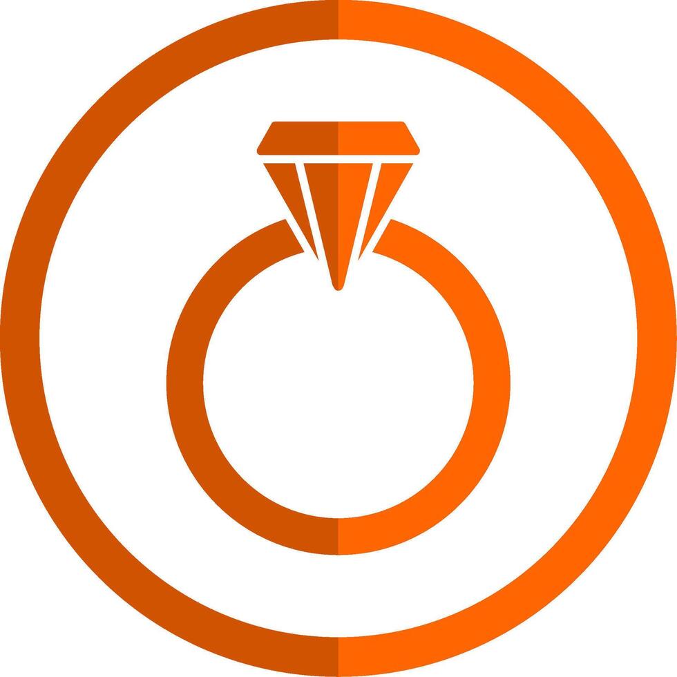 Wedding Ring Glyph Orange Circle Icon vector