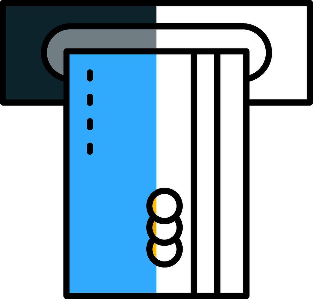 Insert Card Filled Half Cut Icon vector