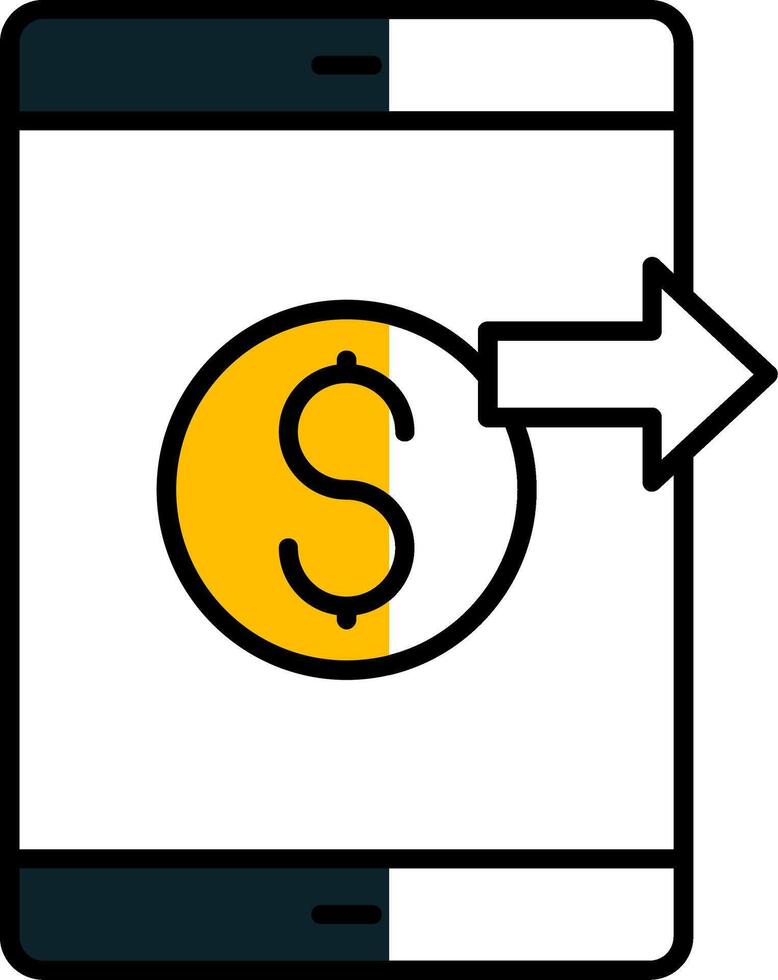 Send Money Filled Half Cut Icon vector