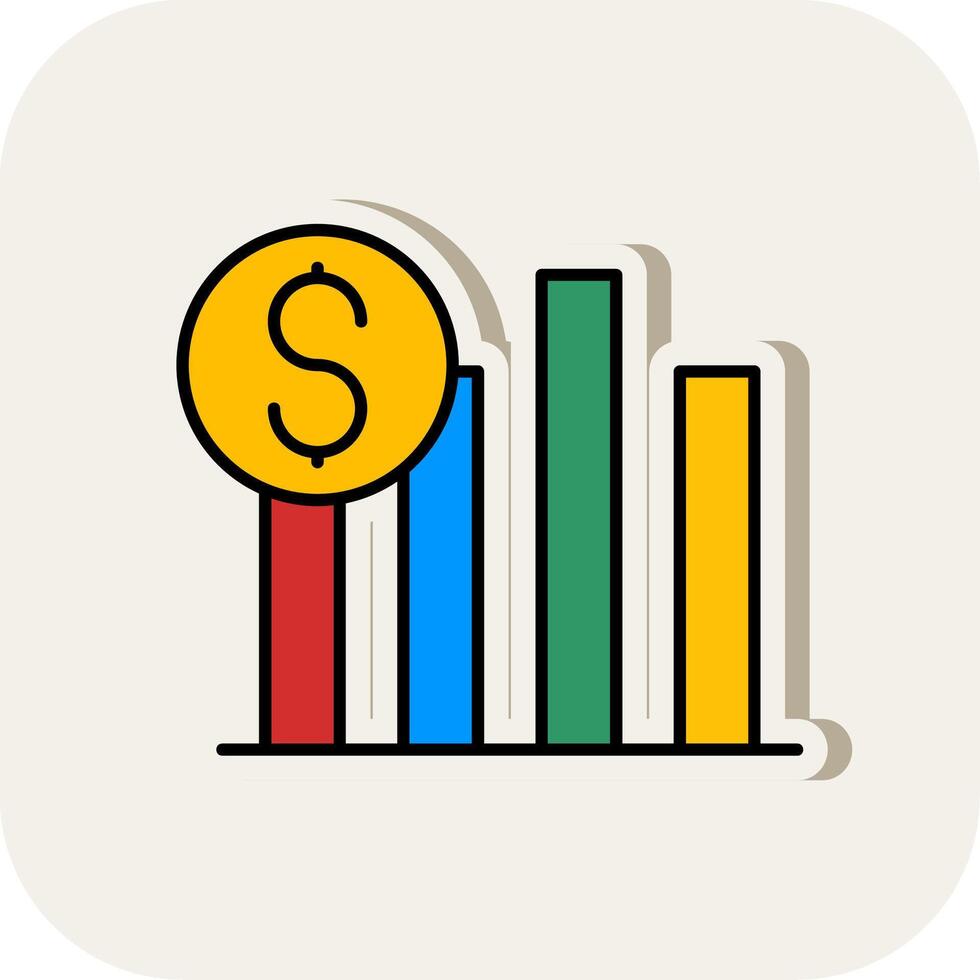 Sales Line Filled White Shadow Icon vector