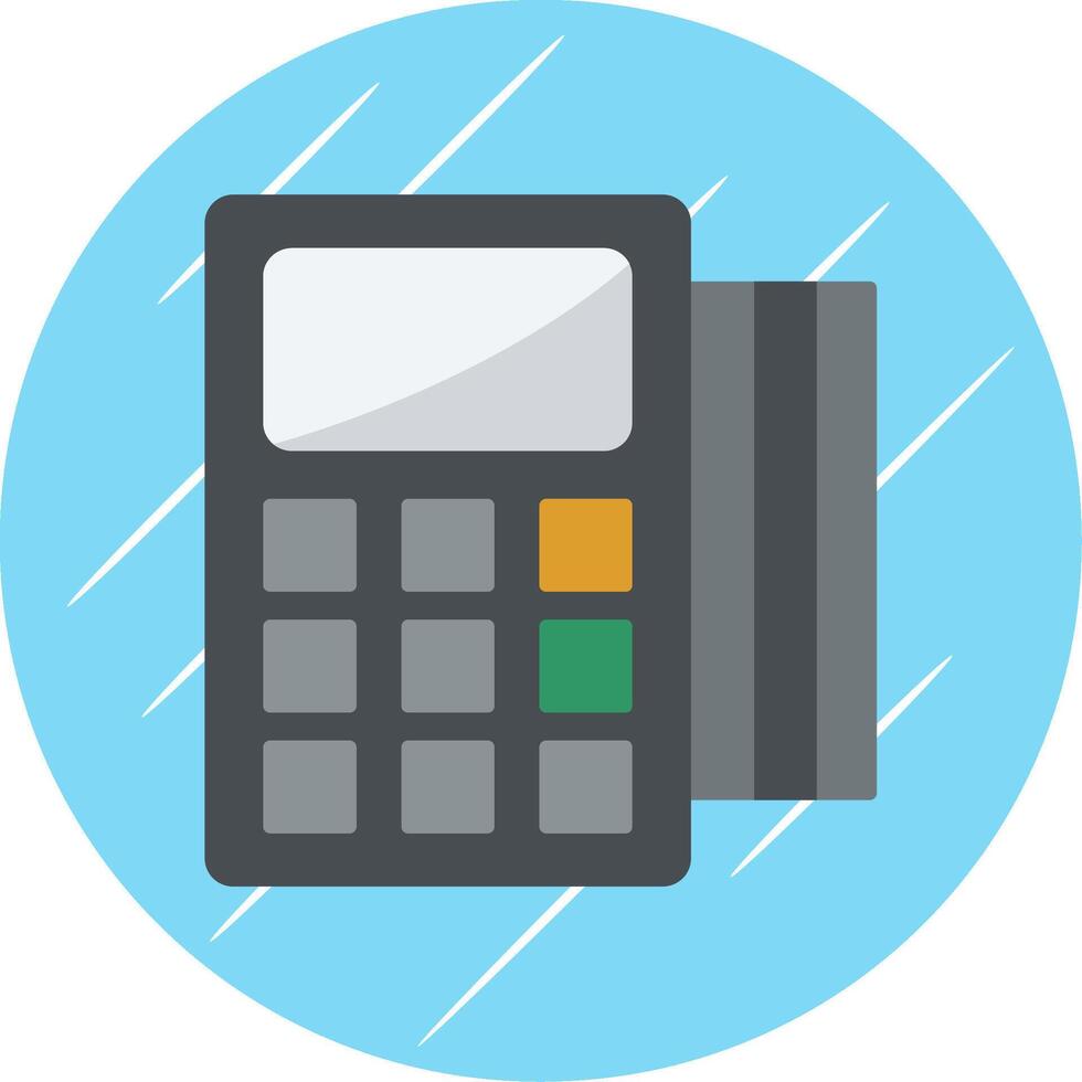 Swipe Card Flat Blue Circle Icon vector