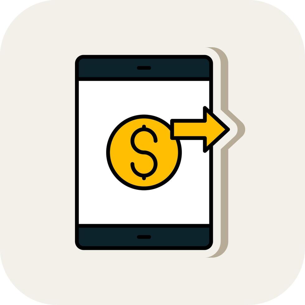 Send Money Line Filled White Shadow Icon vector